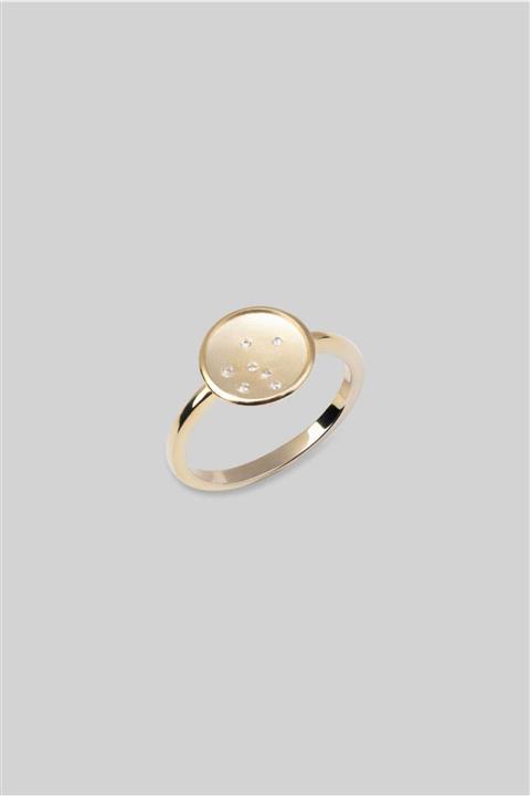 So CHIC... Italyan Stili 18 Ayar Sarı Altın Kaplama Gümüş Yüzük