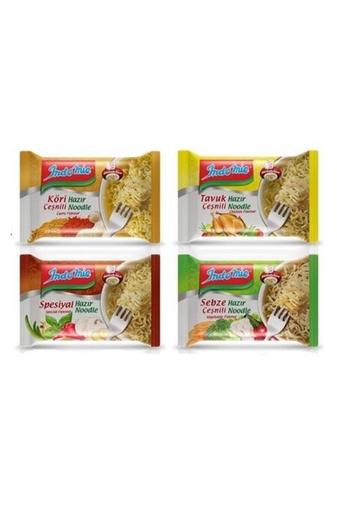 İndomie Indomie Paket 4 Çeşit Karma Hazır Noodle Makarna 40 Adet X 70 G