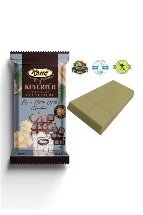 Konç Chocolate Premium Mini Kuvertür Çikolata Fildişi 200 gr