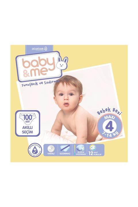 Baby&Me Maxi 4 Numara Bebek Bezi 7 - 14 Kg 100 Adet
