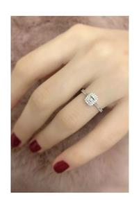 Marylebone Silver Kadın Gümüş Baget Yüzük Pırlanta Kalıbı