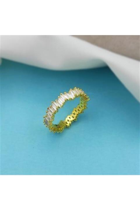 SETMİLA Baget Taşlı Tamtur Alyans Yüzük 925 Ayar Gümüş