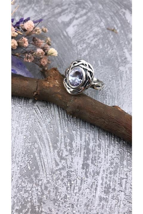 Joel Jewelry Mistik Kuvars Taşlı Oksitli Otantik Gümüş Yüzük