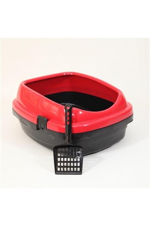 Pet Style Comfort Açık Kedi Tuvaleti Kırmızı 49.5x40x22h Cm