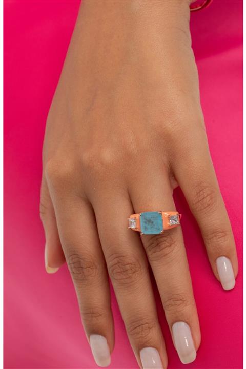 Jewelshoot Somon Mineli Paraiba Taşlı Yüzük