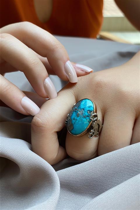 Pier Gümüş Gümüş Otantik Turkuaz Taşlı Yüzük
