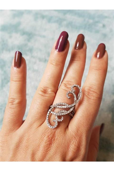 OTRO COLLECCION Pırlanta Model Işaret Parmak Gümüş Yüzük