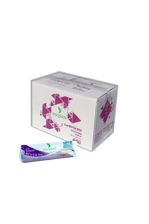 ERSOPACK Evsel Büyük Boy Çöp Torbası 65 X 80 cm 50 Rulo 500 Adet Çöp Poşeti