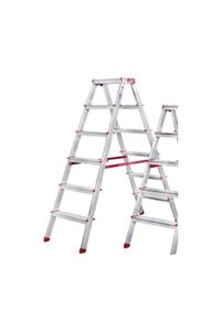 akrobat 6 Basamaklı Çift Çıkışlı 6+6 Alüminyum Merdiven Ak-cc6
