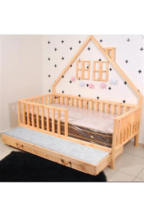 Konak Ahşap Ahşap Bebek Yatağı Ms3