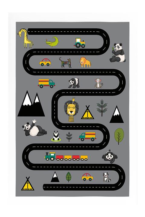 Meryemcee Home Çocuk Odası Park Gri Halı Örtüsü