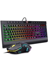 BLUPPLE Onikuma G21 Rgb Işıklı Oyuncu Gamer Gaming Klavye Mouse Fare Seti Dayanıklı Ergonomik