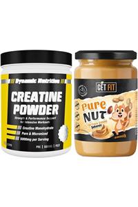 Dynamic Nutrition Dynamic Creatine Powder 300 gr + Getfit Purenut Doğal Şekersiz  Fıstık Ezmesi 600 gr