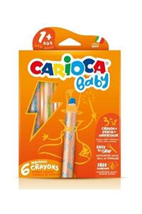 CARIOCA 3Ü 1 Arada Jumbo Ahşap Gövdeli Boya Kalemi 6Lı /