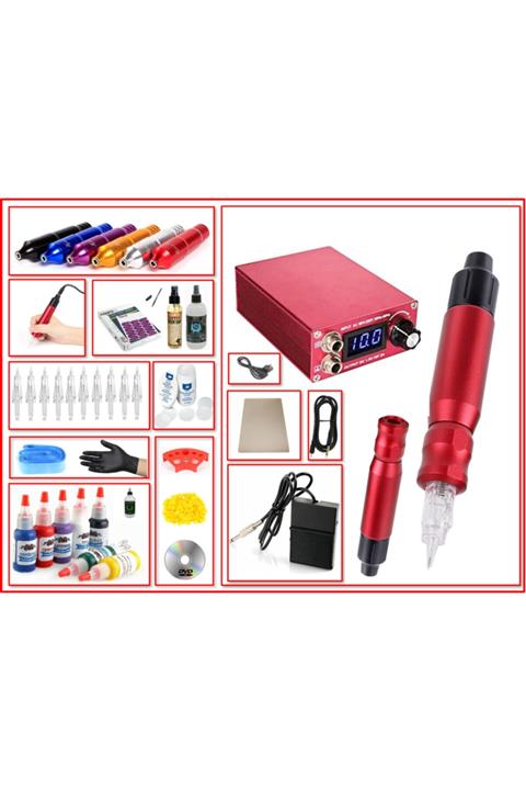 Matrixline Xl-202b Hybrıd Redkalem Tipi Kartuş Iğneli Tattoo Dövme Makinası Seti - Isviçre Motor