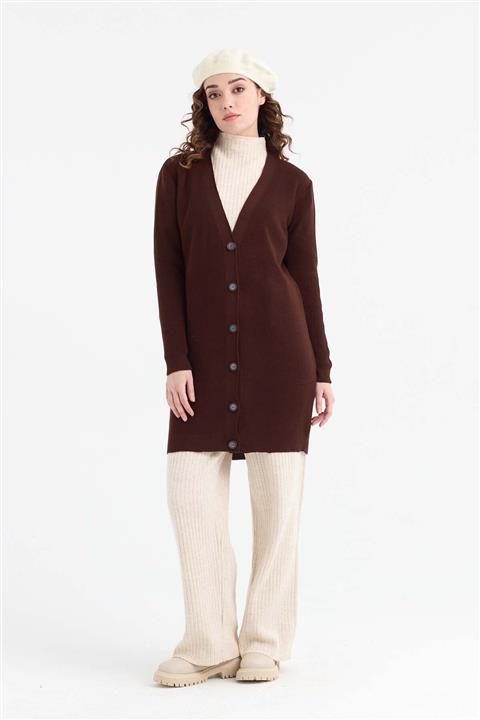 GOLD MAGAZİN Kahve Düğmeli Hırka