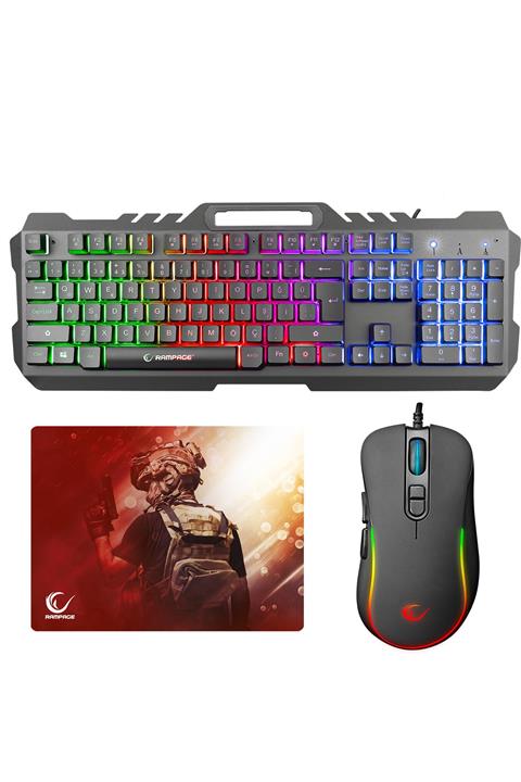 Rampage Action Jammer Gaming Oyuncu Set 3'lü (klavye+mouse+pad)