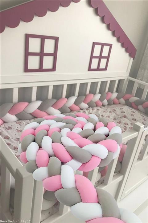 TRİSTCO 500 cm 3'lü Örgü Korumalık 90x190 Montessori Yatak Koruyucu