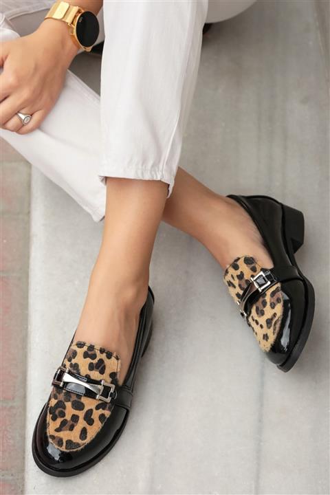 Mio Gusto Bernice Leopar Oxford Ayakkabı