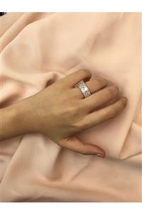 Dragon's Silver Büyük Kare Taşlı Rose Gümüş Yüzük