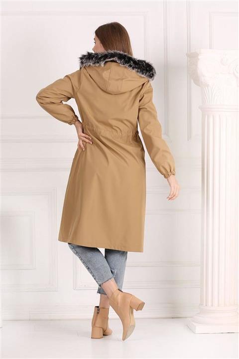 ZANCEL Içi Kürklü Krem Parka