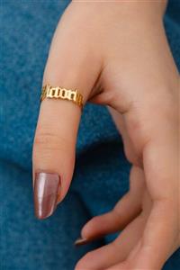 eddiajewellery Size Özel Gotik Isim 14 Ayar Altın Kaplama 925 Ayar Gümüş Yüzük