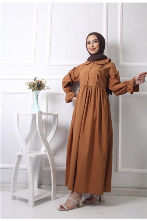 Moda Asrın Yeni Sezon Önlük Yaka Detaylı Elbise