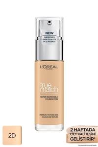 L'Oreal Paris L'oréal Paris True Match Bakım Yapan Fondöten 2d Golden Almond