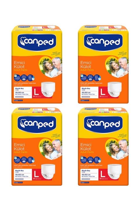 Canped Emici Külot Hasta Bezi Büyük Boy (l) 30lu 4 Paket 120 Adet