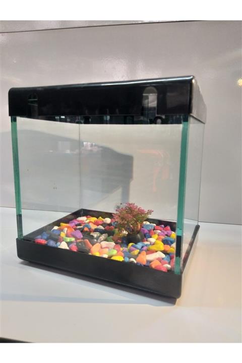 HÜMA Akvaryum Aksesuarli Siyah 20 Cm 4 Litre