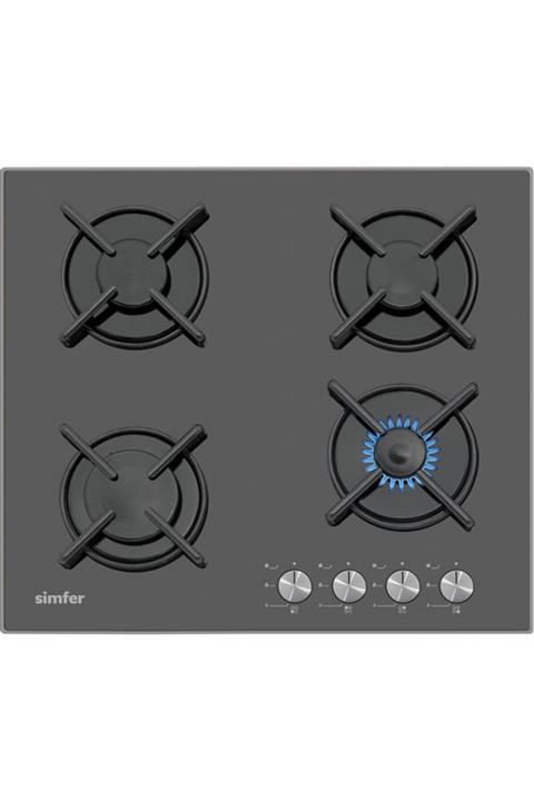 Simfer 3031 4 Gözü Gazlı Siyah Setüstü Cam Ocak (Illk Montajda Ücretsiz Lpg Veya Doğalgaz Dönüşümü)