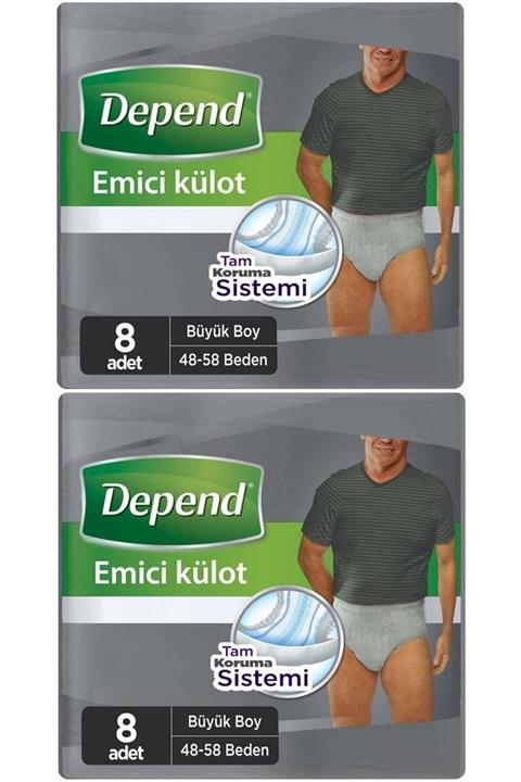 Depend Emici Külot Hasta Bezi Büyük Erkek 16 Adet (2pk*8)