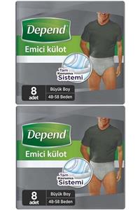 Depend Emici Külot Hasta Bezi Büyük Erkek 16 Adet (2pk*8)