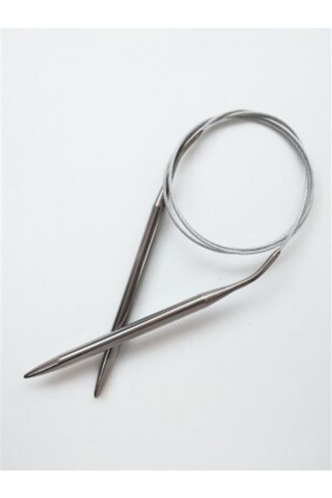 Masal Örgü Evi Sultan/yabalı Çelik Telli Misinalı 60 Cm No:8.00 Mm Örgü Şişi 8 Numara