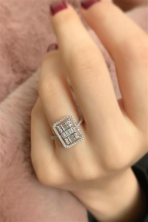 Marylebone Silver Gümüş Baget Yüzük Pırlanta Kalıbı