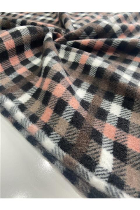 Kumaş sever Ekose Ince Polar Kumaş (en:200 Cm)