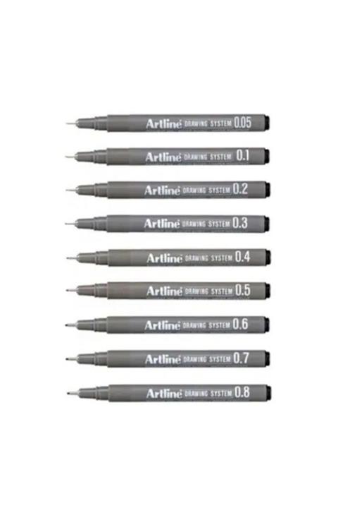 artline Drawing System Teknik Çizim Kalemi 9'li Tam Set