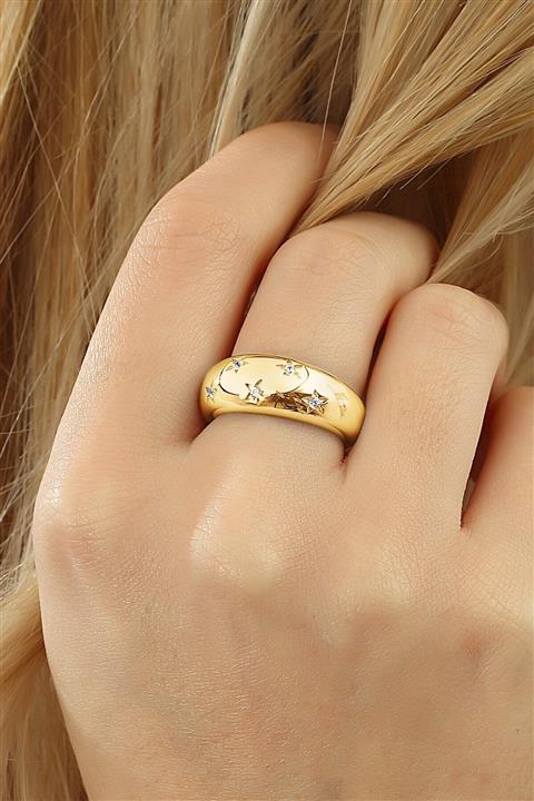 MySilvers Gümüş Bombeli Yıldız Yüzük