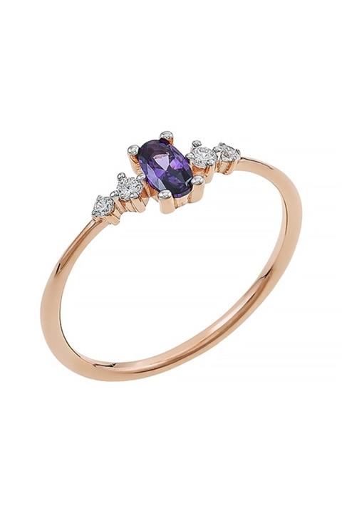 ÖRS JEWELRY Zarif Ametis Işıltısı Gümüş Yüzük