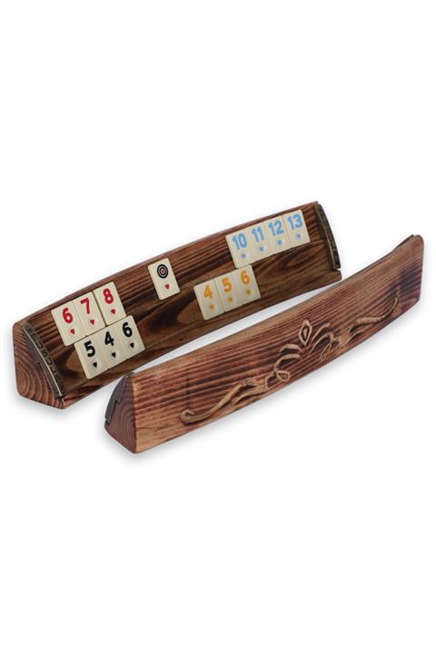 Pusula Oyun Ahşap El Oyması Aspendos Oval Okey Takımı