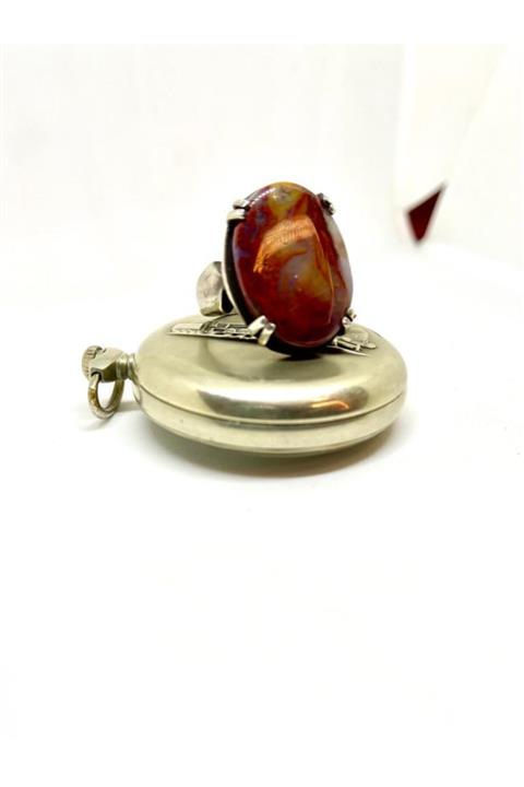 Taktuki Tesbihçilik Gümüş Yüzük Doğal Taşlı