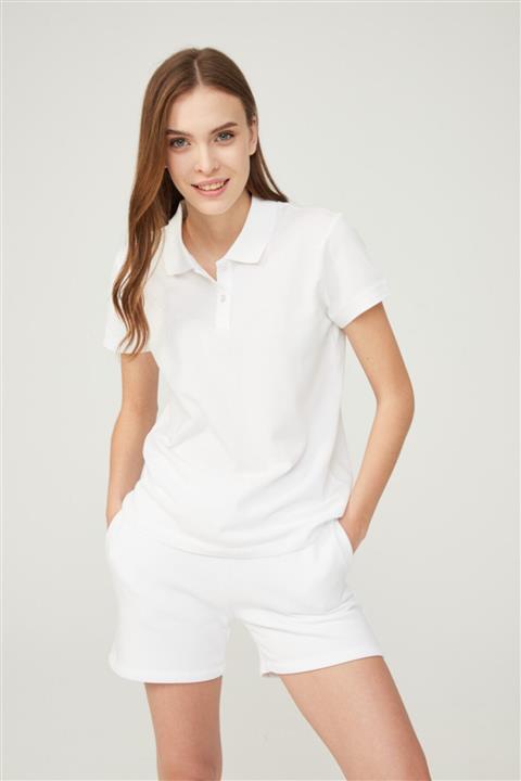 BO Basics Kadın Beyaz Şort Şardonlu