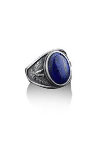 Bysilverstone Kanatlı Kartal Lapis Lazuli Mavi Taşlı Yüzük