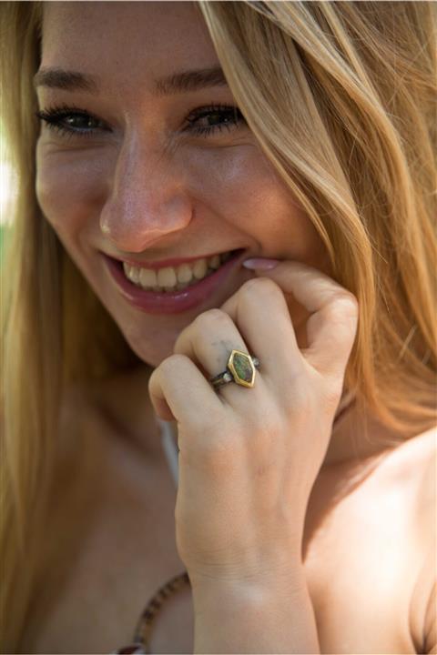 greentara Pırlantalı Turkuaz Taşlı Yüzük