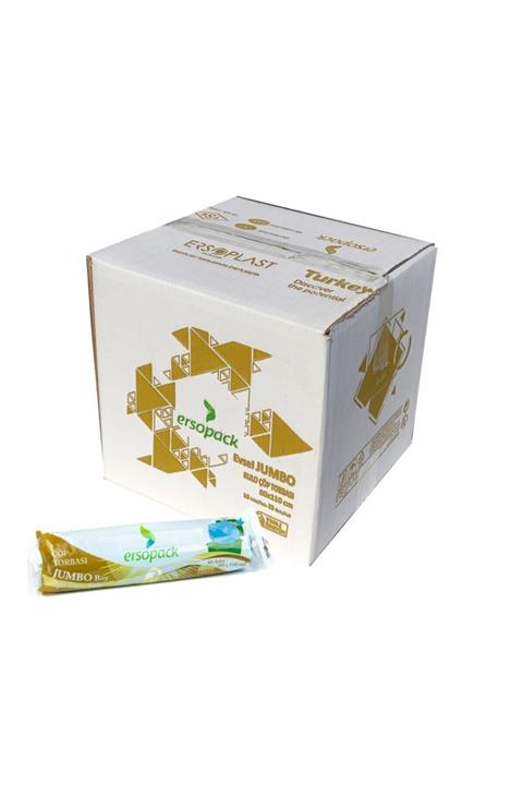 ERSOPACK Evsel Jumbo Boy Çöp Torbası 80x110 Cm 25 Rulo 250 Adet Çöp Poşeti