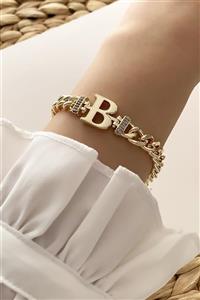 Çlk Accessories Gold B Harf Bileklik Trbilek7537 B34003