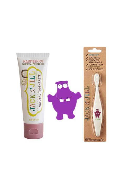 Jack N'Jill Diş Fırçası Macun Seti Hippo  Ahududu Set Jack05
