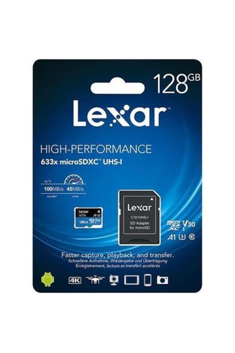 Lexar 128gb Micro Sd Class 10 Hafıza Kartı Uhs-ı 633x 100mb/45sn