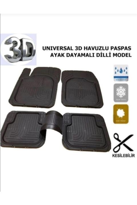 Universal Araba Paspası 3 D Havuzlu Kaucuk