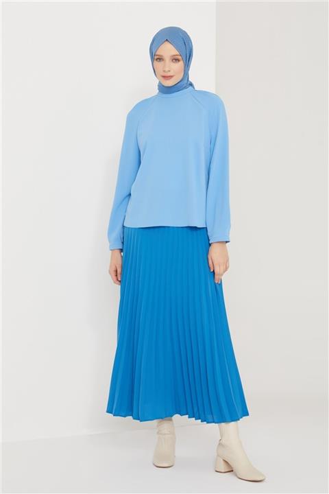 Armine Pile Detaylı Kısa Bluz 21k3012 Atlas